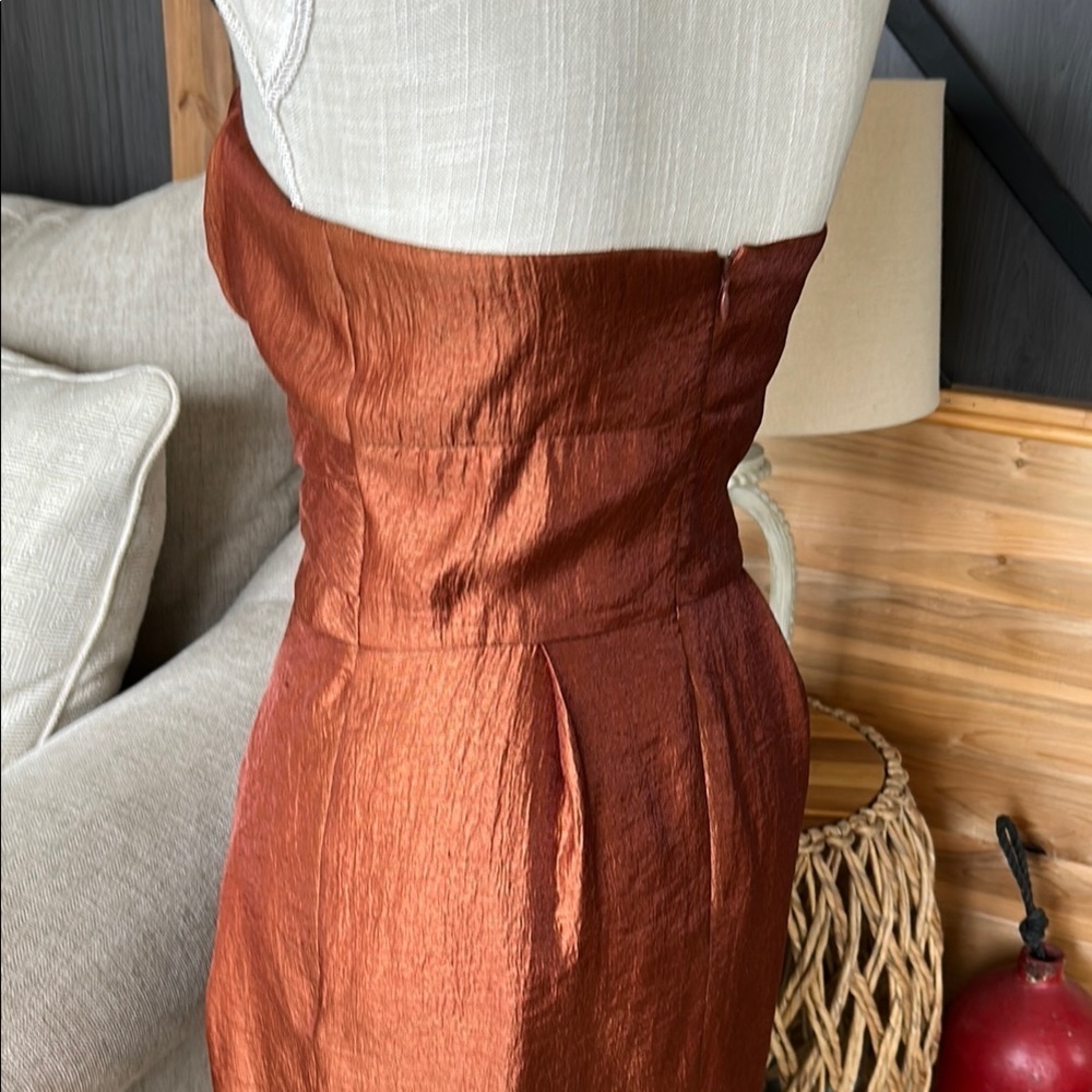 Max & Cleo Strapless Cocktail Dress – Rust Size 6 party wedding - Picture 8 of 10